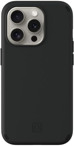 Incipio Duo-Handyhülle für iPhone 15 Pro – Apple iPhone-Hülle mit 3,6 m Fallschutz, Kratz- und Verfärbungsbeständigkeit + 5G-kompatibel – aus recycelten Materialien (Schwarz) von Incipio