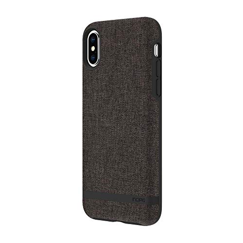 Incipio [Esquire Series] Carnaby Schutzhülle für Apple iPhone Xs / X - grau [Oberfläche aus Baumwolle I Robuste Hartschale I Edle Optik I Hybrid I Qi kompatibel] - IPH-1783-GRY von Incipio