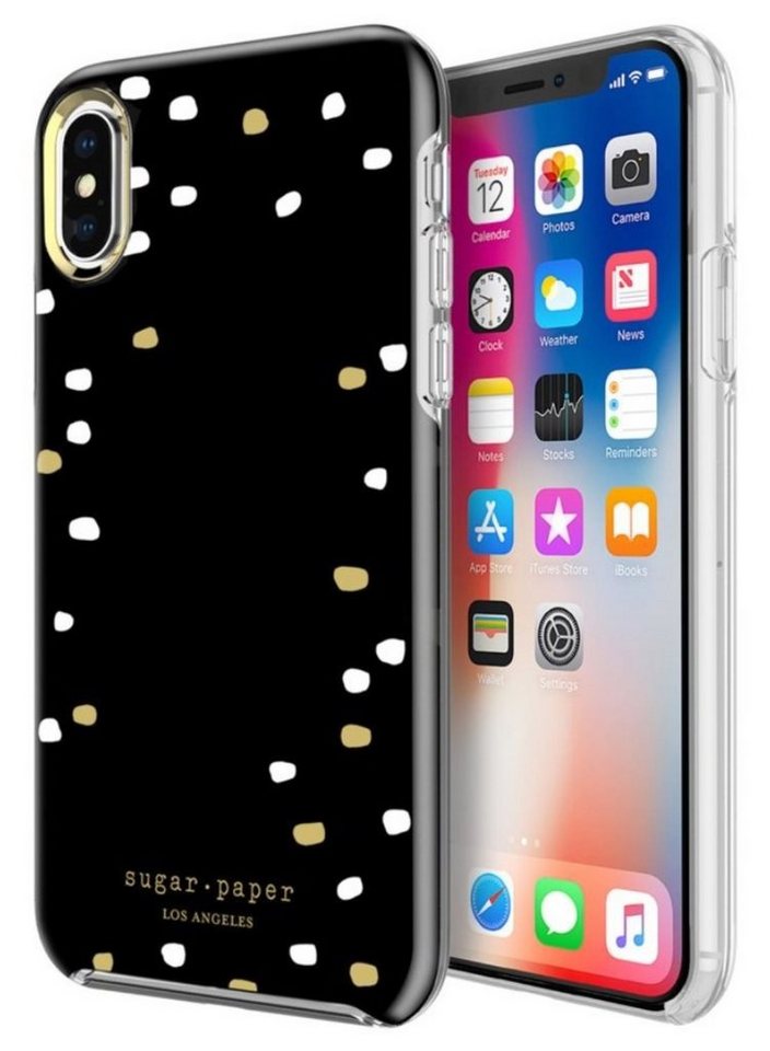 Incipio Handyhülle Sugar Paper LA Cover Party Dot Black für Apple iPhone X/Xs, Glitzer von Incipio