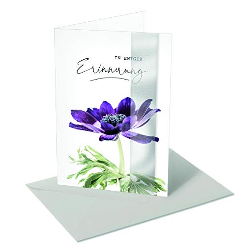 Trauerkarte "In Liebe"/ In ewiger Erinnerung/ lila Blume von Inconnu