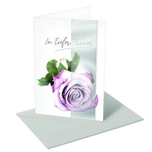 Trauerkarte "In Liebe"/ In tiefer Trauer/ Rose, 11,5x16,5 von Inconnu