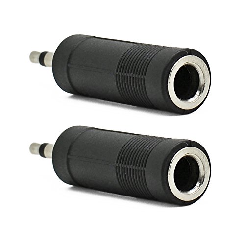 Incutex 2X Audio Adapter 3,5 Klinke auf 6,3 Buchse Klinkenadapter Mono Klinkenstecker Adapter, schwarz von Incutex