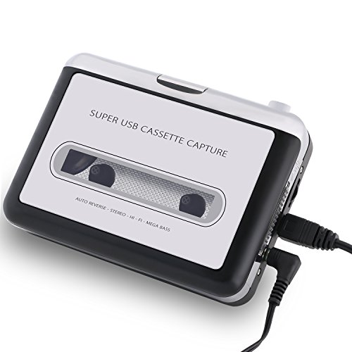 Incutex Kassette zu MP3 Konvertierer und Player mit PC, tragbarer USB Kassettenspieler to MP3 Converter von Incutex