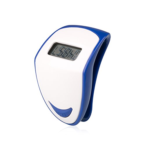 Incutex Schrittzähler, Pedometer, Stepcounter, Kalorienmesser, Schrittmesser, Entfernungsmesser, Blau - Weiß von Incutex