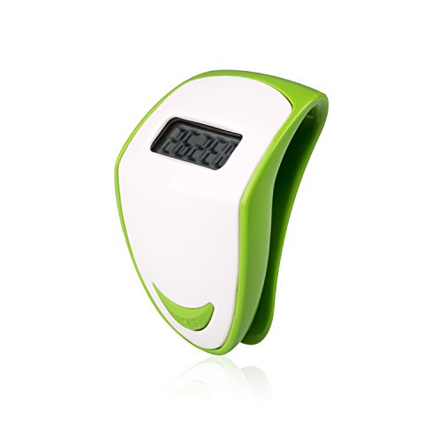 Incutex Schrittzähler, Pedometer, Stepcounter, Kalorienmesser, Schrittmesser, Entfernungsmesser, Grün – Weiß von Incutex
