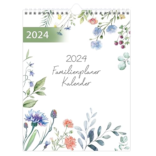 Kalender 2024 Familienplane 2024 - Wandkalender 2024 Familienplaner 6 Spalten, Familienkalender 2024 von Januar 2024 bis Dezember 2024, 8.6"x11" In, Blütenblatt von Indeme