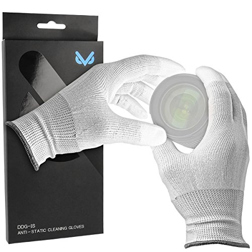 Antistatische Handschuhe mit PU-Beschichtung weiß staubfrei, vakuumverpackt für DSLR & Objektive - DDG-1S von Indovis