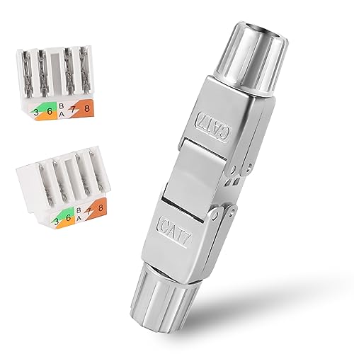 Indrnif RJ45 Netzwerkstecker LSA werkzeugloser Netzwerkkabelverbinder Cat5, Cat6, Cat7 STP Feldkonfektionierbare Kupplung Adapter Verlängerung für LAN Verlegekabel Ethernet Installationskabel Indrnif RJ45 Netzwerkstecker LSA werkzeugloser Netzwerkkabelverbinder Cat5, Cat6, Cat7 STP Feldkonfektionierbare Kupplung Adapter Verlängerung für LAN Verlegekabel Ethernet Installationskabel von Indrnif