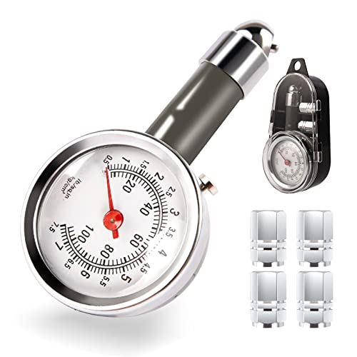 Reifendruckprüfer Reifendruckmesser mit 4 Autoventilen Reifendruck Prüfer für Reifen Präzision Reifendruck Messgerät Mechanisches Reifendruckmessgerät 0-100Psi für Auto, Fahrrad und Motorrad Reifendruckprüfer Reifendruckmesser mit 4 Autoventilen Reifendruck Prüfer für Reifen Präzision Reifendruck Messgerät Mechanisches Reifendruckmessgerät 0-100Psi für Auto, Fahrrad und Motorrad von Indrnif