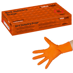 Industrade® unisex Einmalhandschuhe Nitril® StellarGrip Orange orange Größe S 50 St. von Industrade®