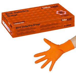 Industrade® unisex Einmalhandschuhe Nitril® StellarGrip Orange orange Größe XL, 50 St. von Industrade®