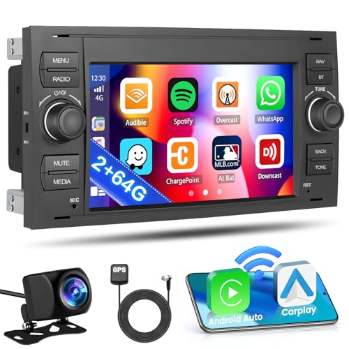 Inefala 2G+64G für Ford Transit Fiesta Focus Galaxy Mondeo Fusion Kuga C-Max S-Max Autoradio Android 13 mit Wireless Carplay & Android Auto Radio FM/RDS WiFi BT SWC Mic + Rückfahrkamera - 7" Schwarz Inefala 2G+64G für Ford Transit Fiesta Focus Galaxy Mondeo Fusion Kuga C-Max S-Max Autoradio Android 13 mit Wireless Carplay & Android Auto Radio FM/RDS WiFi BT SWC Mic + Rückfahrkamera - 7" Schwarz von Inefala