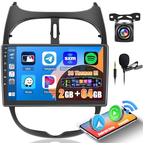 Inefala 2G/64 2DIN Android Autoradio für Peugeot 206 206CC Cirteon C2 2001 2002 2003 2004 2005-2016 Radio CarPlay Android Auto 9" Touchscreen Navi GPS mit WiFi BT FM/RDS Rückfahrkamera Mic Inefala 2G/64 2DIN Android Autoradio für Peugeot 206 206CC Cirteon C2 2001 2002 2003 2004 2005-2016 Radio CarPlay Android Auto 9" Touchscreen Navi GPS mit WiFi BT FM/RDS Rückfahrkamera Mic von Inefala