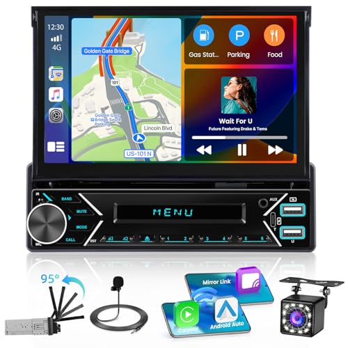 Inefala Autoradio 1 DIN mit Wireless CarPlay Android Auto, 7 Zoll Touchscreen Automatisch Einziehbar, Radio mit Bluetooth FM Link Spiegel AUX-in SWC EQ USB/Typ-C + Rückfahrkamera Inefala Autoradio 1 DIN mit Wireless CarPlay Android Auto, 7 Zoll Touchscreen Automatisch Einziehbar, Radio mit Bluetooth FM Link Spiegel AUX-in SWC EQ USB/Typ-C + Rückfahrkamera von Inefala