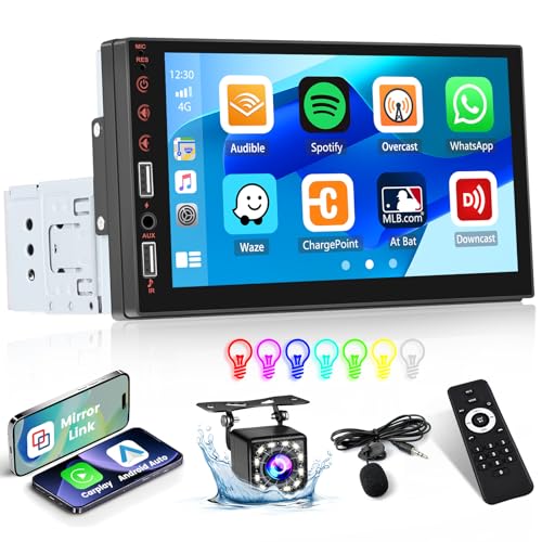 Inefala Bluetooth Autoradio 1 Din Kompatibel mit Carplay Android Auto, 7 Zoll Touchscreen Stereo Auto unterstützt Bluetooth Freisprecheinrichtung/Mirror Link/FM Radio/USB/AUX/EQ mit Rückfahrkamera Inefala Bluetooth Autoradio 1 Din Kompatibel mit Carplay Android Auto, 7 Zoll Touchscreen Stereo Auto unterstützt Bluetooth Freisprecheinrichtung/Mirror Link/FM Radio/USB/AUX/EQ mit Rückfahrkamera von Inefala