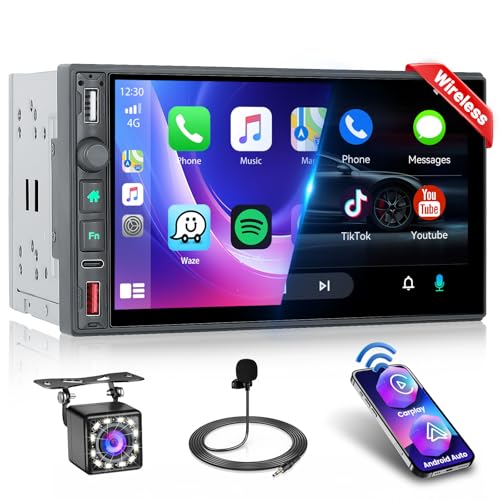 Inefala Bluetooth Autoradio 2 Din Kompatibel mit Wireless Carplay Android Auto 7 Zoll Touchscreen Autoradio Unterstützt Bluetooth/Mirror Link/FM AM RDS Radio/USB/Typ-C/EQ mit Rückfahrkamera Inefala Bluetooth Autoradio 2 Din Kompatibel mit Wireless Carplay Android Auto 7 Zoll Touchscreen Autoradio Unterstützt Bluetooth/Mirror Link/FM AM RDS Radio/USB/Typ-C/EQ mit Rückfahrkamera von Inefala