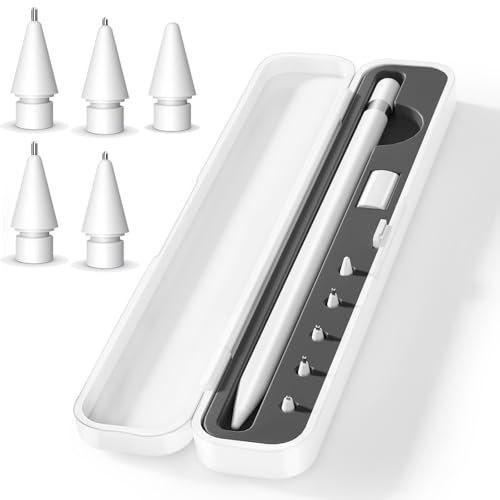 5 Stück Bleistiftspitzen und Federmäppchen für Apple Pencil 1. Generation und Apple Pencil 2. Generation, iPad Pencil Case kompatibel mit Apple Pencil 1. / 2., Ersatzspitzen, Stiftspitze, Adapter 5 Stück Bleistiftspitzen und Federmäppchen für Apple Pencil 1. Generation und Apple Pencil 2. Generation, iPad Pencil Case kompatibel mit Apple Pencil 1. / 2., Ersatzspitzen, Stiftspitze, Adapter von Inesore