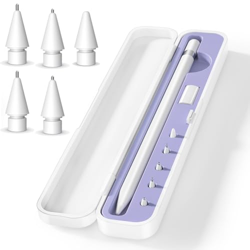 Inesore Stifteetui kompatibel mit Apple Pencil Pro/1. Generation/2. Generation/USB-C, enthält 5 Stiftspitzen für Apple Pencil Tips, Ersatzzubehör (lila) Inesore Stifteetui kompatibel mit Apple Pencil Pro/1. Generation/2. Generation/USB-C, enthält 5 Stiftspitzen für Apple Pencil Tips, Ersatzzubehör (lila) von Inesore