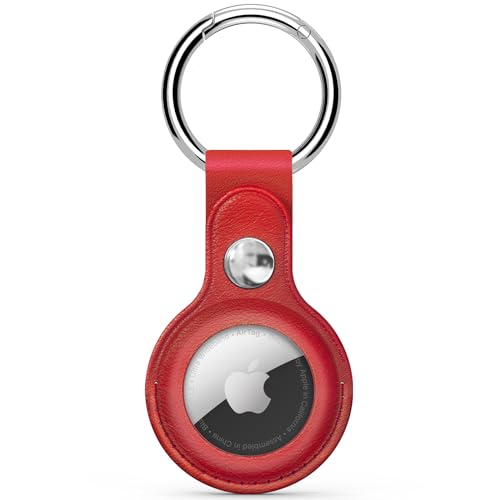 Inesore Keychain for Apple Airtags Anhänger, Schlüsselanhänger Leder for Airtags Protect Tracker with Air Tag Cover Key Ring Compatible with New Apple AirTag Device for Elegant People - Red Inesore Keychain for Apple Airtags Anhänger, Schlüsselanhänger Leder for Airtags Protect Tracker with Air Tag Cover Key Ring Compatible with New Apple AirTag Device for Elegant People - Red von Inesore