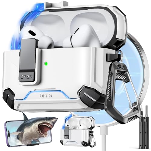 Inesore Kompatibel mit AirPods Pro 2. / 1. Generation, Schutzhülle mit Handy-Ständer und Reinigungsset, kompatibel mit Magsafe, magnetische, automatische Verriegelung für iPod Pro Ladehülle Inesore Kompatibel mit AirPods Pro 2. / 1. Generation, Schutzhülle mit Handy-Ständer und Reinigungsset, kompatibel mit Magsafe, magnetische, automatische Verriegelung für iPod Pro Ladehülle von Inesore