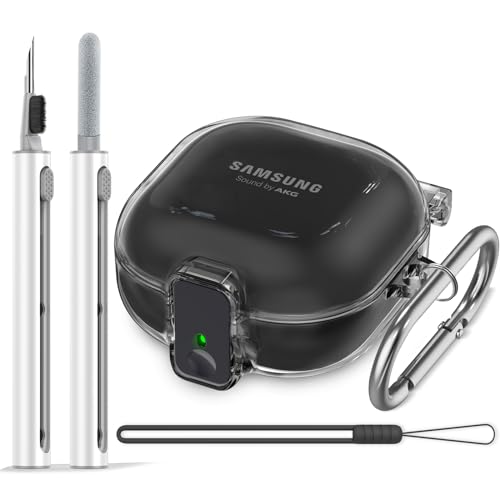 Samsung Galaxy Buds Schutzhülle mit Sicherheitsschloss, transparenter Schutz und 3-in-1-Reiniger-Set, Anti-Verlust-Schlüsselanhänger und Silikon-Handschlaufe, Schwarz Samsung Galaxy Buds Schutzhülle mit Sicherheitsschloss, transparenter Schutz und 3-in-1-Reiniger-Set, Anti-Verlust-Schlüsselanhänger und Silikon-Handschlaufe, Schwarz von Inesore