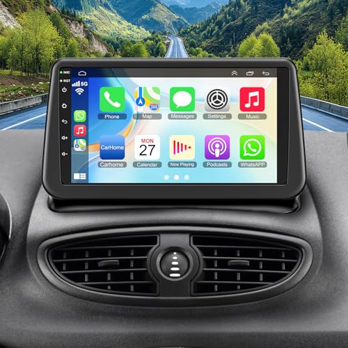 4 + 64 GB Autoradio für Renault Clio 2005–2012 mit kabellosem Carplay & Android Auto, 9 Zoll Android 13 Clio Stereo mit Sprachsteuerung Bluetooth 5.2 WiFi GPS SWC EQ FM Backup Kamera Mikrofon 4 + 64 GB Autoradio für Renault Clio 2005–2012 mit kabellosem Carplay & Android Auto, 9 Zoll Android 13 Clio Stereo mit Sprachsteuerung Bluetooth 5.2 WiFi GPS SWC EQ FM Backup Kamera Mikrofon von Inexaccessories