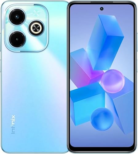 Infinix Hot 40i (RAM: 4 + 4 GB, ROM: 128 GB), 16,8 cm (6,6 Zoll) HD+ Display, 50 MP Dual-KI-Rückkamera, 32 MP kristallklare Frontkamera, 5000 mAh Akku mit 18 W Schnellladung, Palmblau von Infinix