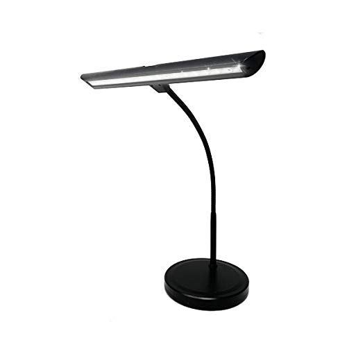 Infitronic IN18LEDKL – 18 LEDs Klavierleuchte Klavierlampe Tischlampe Warmweißes Licht Dimmbar USB Typ-A Ladebuchse (schwarz Variante) von Infitronic
