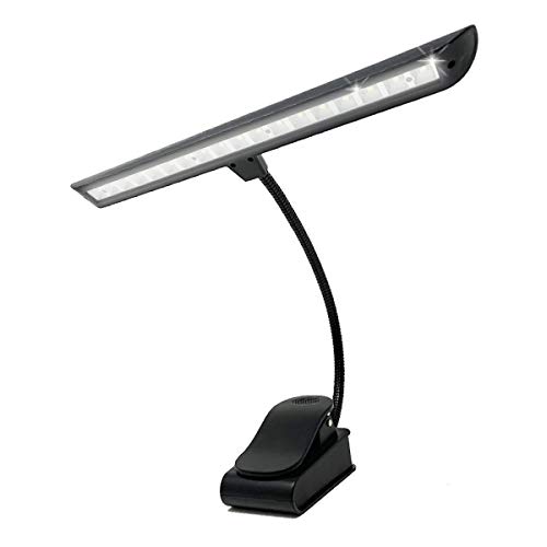 Infitronic IN18LEDNLR - 18 LEDs Wiederaufladbare Notenpultleuchte/Notenpultlampe/Klavierlampe/Leselampe/Klemmleuchte Dimmbar 2 Farbmodi 2000mAh Akku Schwarz von Infitronic