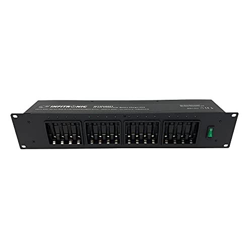 Infitronic IN19PLG001 – 19 Zoll 2HE Professionelles Batterieladegerät für 16 x NI-MH AA/AAA Akkus von Infitronic