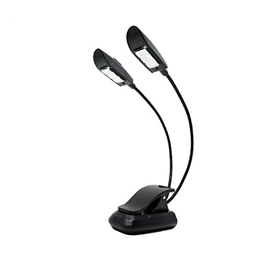 Infitronic IN3LED2NL - 6 LEDs Notenpultleuchte/Leselampe/Notenpultlampe/Klemmleuchte/Notenlampe/Buchlampe Schwarz von Infitronic