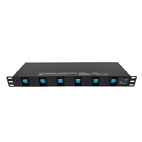 Infitronic - INSV1003A -19 Zoll 1HE 6-Kanal-Schaltkonsole Steckdosenleiste Stromverteiler DJ Switch Gaming Power Strip (einzeln Schaltbar & Feinsicherung) von Infitronic