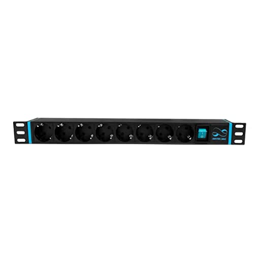 Infitronic - INSV1004 – 19 Zoll PDU 8 Fach Steckdosenleiste Stromverteiler 1 HE mit Schalter von Infitronic