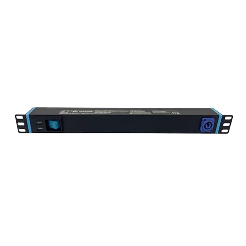 Infitronic - INSV1005USB – 19 Zoll 1HE 6-Fach Steckdosenleiste Stromverteiler mit 2 x USB Charging/Schalter mit (Power Twist Output) von Infitronic