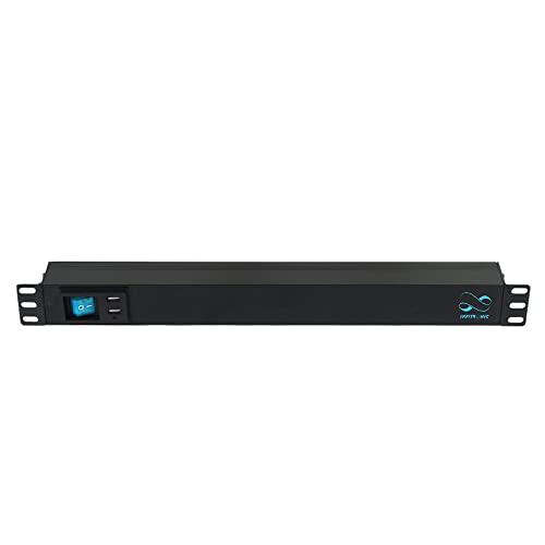 Infitronic - INSV1006 – 19 Zoll 8 Fach Steckdosenleiste Stromverteiler 1 HE mit 2X USB Charging von Infitronic