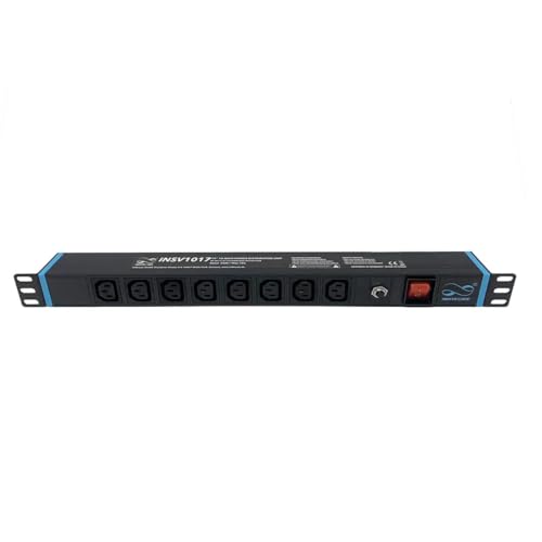 Infitronic - INSV1017-19 Zoll 1HE 8-Fach IEC C-13 Steckdosenleiste Stromverteiler mit Überspannungsschutz von Infitronic