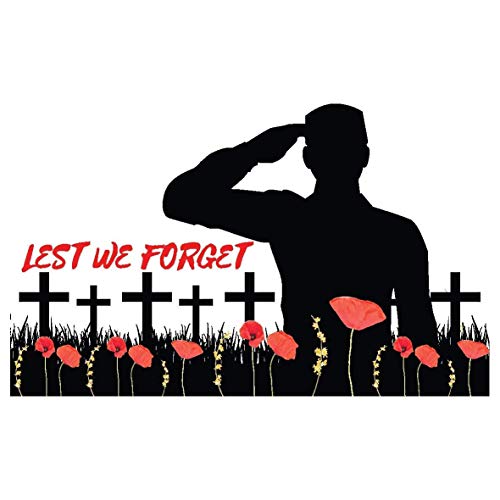 Influent UK Aufkleber mit Aufschrift "Soldat and Crosses Lest We Forget", für Tasse, Mohnblumen-Aufkleber, Auto, Fenster, Kühlschrank, Laptop, mittelgroß von Influent UK