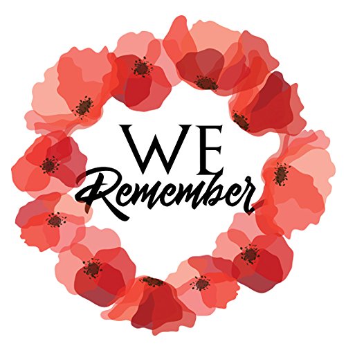 Influent UK Lest We Forget Remembrance Day Aufkleber, Mohnblumen-Aufkleber, Auto, Fenster, Kühlschrank, Laptop Aufkleber (klein 5 x 5 cm) von Influent UK
