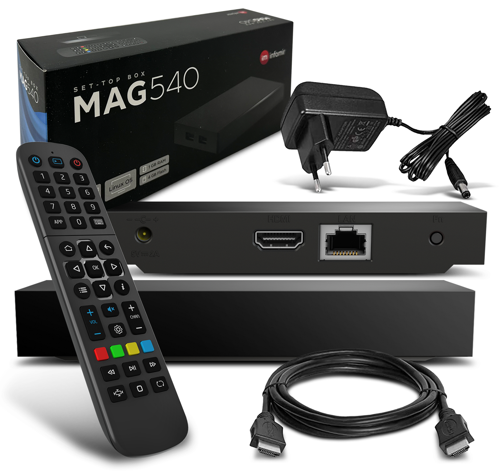 MAG 540 IPTV Set Top Box 1GB RAM 4K HEVC H 265 Unterstützung Linux von Infomir