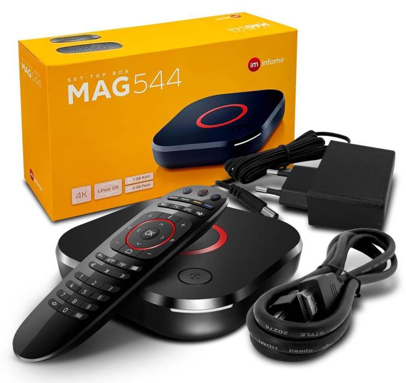 MAG 544 IPTV Set Top Box mit 4K und HEVC H 265 Unterstützung Linux von Infomir