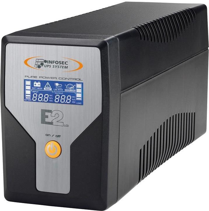 Infosec E2 LCD - 600VA Unterbrechungsfreie Stromversorgung (USV) 0,6 kVA (65348) von Infosec