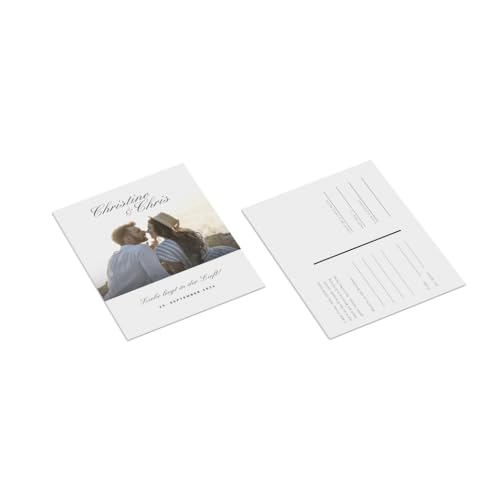 Ballonkarten | mit Text und Foto personalisieren | Liebe liegt in der Luft | 2-seitig | DIN A6 | Menge + Papier zur Auswahl | Hochzeit | Wedding | Heirat | Flitterwochen | Ballonflugkarten (100 Stück) von Infowerk