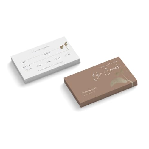 Personalisierte Terminkarten | Life Coach | Lebensberatung | 2-seitig | Menge + Farbe wählbar | Terminzettel | nächster Termin | Praxis | Wellness | Ergotherapie | Physio (Orangeton, 100 Stück) von Infowerk