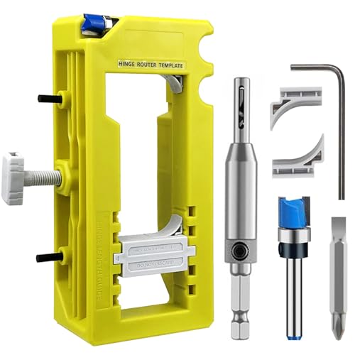 Infreecs Türscharnier-Einsteckvorrichtung für Oberfräse, Türscharnier-Installationsset, Türscharnier-Fräser-Schablone, passend für 7,6 cm bis 12,7 cm Länge, 0,6 cm oder 1,6 cm Dicke, stabile Infreecs Türscharnier-Einsteckvorrichtung für Oberfräse, Türscharnier-Installationsset, Türscharnier-Fräser-Schablone, passend für 7,6 cm bis 12,7 cm Länge, 0,6 cm oder 1,6 cm Dicke, stabile von Infreecs