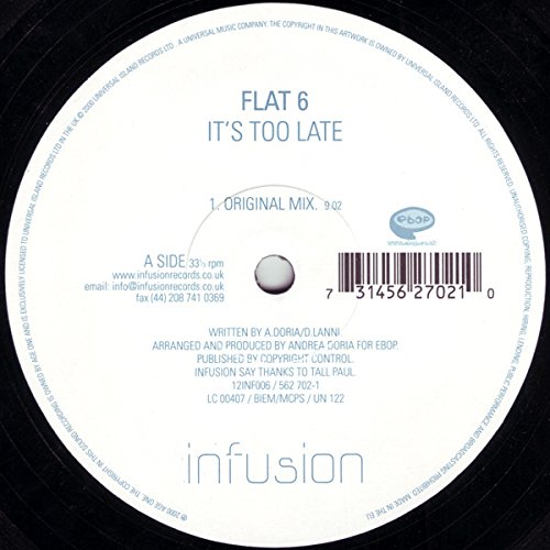 It's too late (Orig. Mix) [Vinyl Single] von Infusion