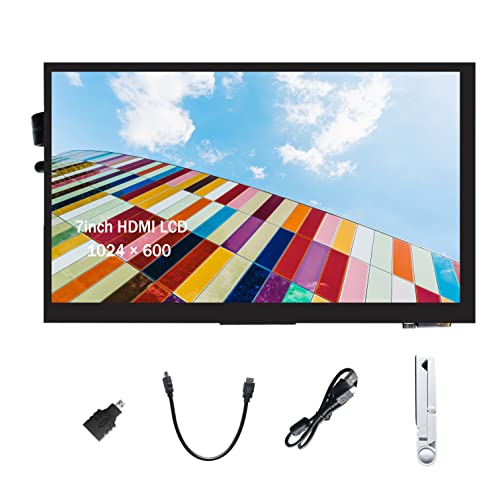 Ingcool Für Raspberry Pi Bildschirm 7 Zoll HDMI LCD Display Kapazitiver Touchscreen Monitor 1024x600 IPS Bildschirm für Raspberry Pi 4B 3B 3B+ Zero W, Jetson Nano, Windows 10 8 7, Xbox360, PS4 von Ingcool