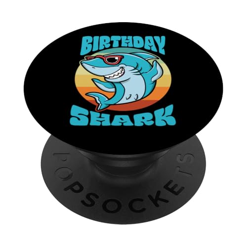 Geburtstagskind Shark Party Jungen Jungen Kleinkind Family PopSockets Klebender PopGrip von Ingenius Geburtstag familienübergreifende Hemden