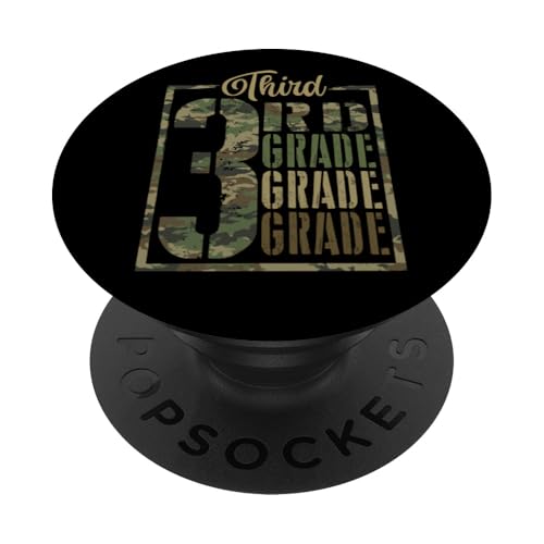 Zurück in die Schule Camo Team 3. Klasse Squad Lehrer Kinder PopSockets Klebender PopGrip von Ingenius zurück in Schulhemden und Geschenke