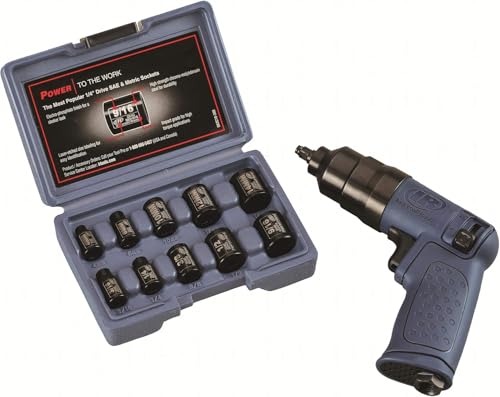 Ingersoll-Rand 1/4" Mini Druckluft Schlagschrauber 2101KA mit Steckschlüsselsatz, Set mit Steckschlüssel, Luftdruck Schraubenschlüssel von Ingersoll-Rand