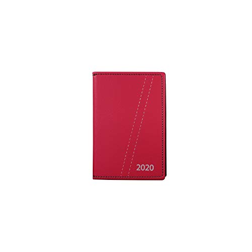 Poessa Mini-Terminplaner 2020, 12 Monate, Wochenansicht, Leder, Taschengröße, 7,5 x 11 cm, Spanisch (Fuchsia) von Ingraf